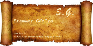 Stemmer Géza névjegykártya