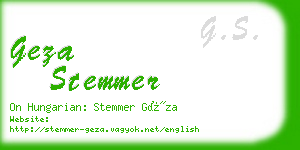 geza stemmer business card